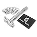 Produktbild Shaving Artist Premium Sicherheit Rasierer: Hand Gefertigtes Edelstahl Rasiermesser & 5 Edelstahl Klingen | 2-Seitige Klingen | Rutschfester Griff & Butterfly Design | Nassrasierer für Herren & Damen