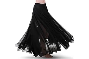 Baisdan Belly Dancer - Falda larga para baile de danza del vientre, falda de gasa tribal, falda de círculo completo