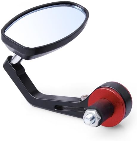 Single Side Motorcycle Handlebar Grips Bar End Rear View Side Mirror Fit 7/8" ATV Watercraft