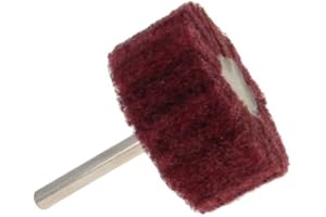 Utoolmart 6mm Shank 2 inch Dia 400 Grit Cylindrical Head Nylon Fibre Abrasive Flap Wheel Red 2pcs