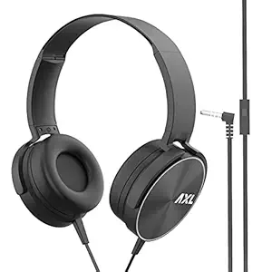 AXL AHP-02 Wired On Ear Headphone with Mic (Black)