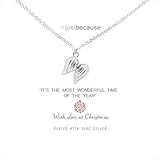 Wunderschöne Life Charms Silber Engelsflügel Anhänger Halskette - das perfekte Geschenk zu Weihnachten