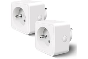 Prise Connectée WiFi, Extrastar Prise Intelligente Compatible avec Alexa et Google Home, Françaises Programmables avec Contrôle à Distance, Contrôle Vocal et Fon Blanc