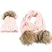 Produktbild Happy Event Baby Winter Warm Kleinkind Strickmütze Haar Ball Kinder Mädchen Jungen Hut Cap + Schal (Pink)