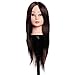 LuckyFine Pro 60% 22'' Real Hairdressing Brown Hair Training Head Mannequin Head With Clamp