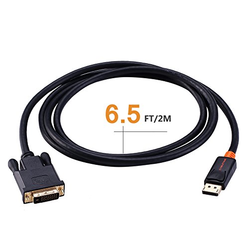 cabletime DisplayPort zu DVI Kabel, DP Männlich auf DVI männlich, digital Video Signal, vergoldet, unterstützt 1080p/Full HD, kompatibel für HDTV, Monitor, Beamer, Signalübertragung (2 m), schwarz - 6