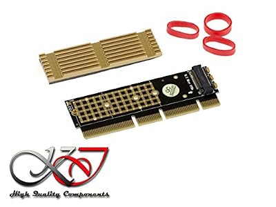 KALEA-INFORMATIQUE © - Adaptateur / Carte contrôleur compacte PCIe 16x pour SSD M.2 type M2 NGFF PCIe 3.0 NVMe - AVEC RADIATEUR - HAUTEUR 2U…