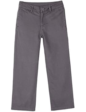 Bienzoe Jungen Schuluniformen Flache Vorderseite Baumwolle Köper Einstellbare Taille Hosen