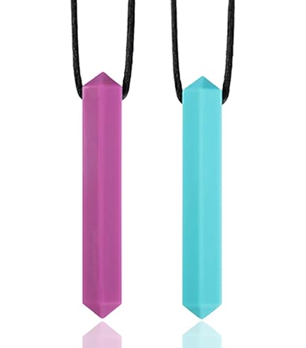 CLDY Catena Da Masticare Sensoriale Per Bambini, 5 Pezzi In Silicone, Giocattolo Per Autismo E ADHD, Massaggiagengive E Antistress, Privo Di BPA - 4