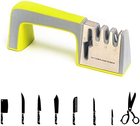 Kitchen Knife Sharpener and Scissors Sharpener 4in1 Multifunction Professional Kitchen Sharpener with Non-slip Base