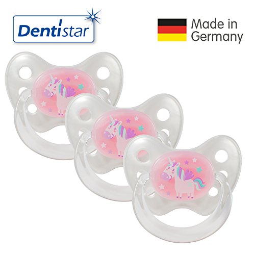 Dentistar® Silikon-Schnuller - Größe 1 von Geburt an, 0-6 Monate - Nuckel zahnfreundlich & weich für neugeborene Babys | Standard