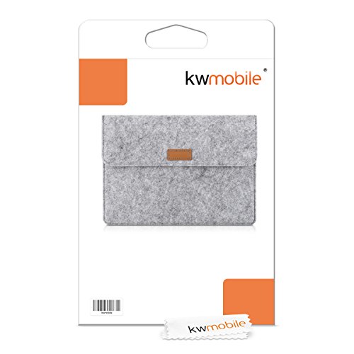 kwmobile Tablettasche Filz Sleeve für 9,7 – 10,1″ Tablet – Tablet Schutzhülle Tasche Case Hülle in Grau mit Innentaschen Innenmaße: ca. 28,0 x 20,0 cm - 7
