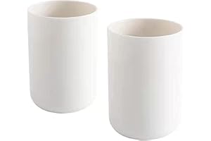 Pestrema Toothbrush Holders 2 Pieces, Bathroom Toothbrush Cup, Makeup Brush Bracket, Accessory Organizer and Toothbrush Bracket (White and White)