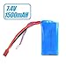 Produktbild Lipo Akku 7.4V 1500mAh Batterie Universal Batterien für WLtoys 4WD Rc Autos 12401 12402 12403 12404 12409 12428 12428-A 12428-B 12428-C 12423 Ersatzteil Ersatz