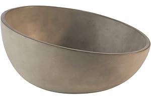 APS Schale „Element“ – Hochwertige Schale aus Beton mit möbelschonender Unterseite – Stapelbar und mit der Abmessung Ø: 26 x H: 7,5 cm / 13 cm für 1,7 Liter, rund und abgeschrägt