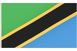 MUWO Flagge Nations Together 90 x 150 cm Nationalmanschaften, doppelseitige Gartenflagge, wetterfeste Fanflagge, Fußballflagge Polyester Länderfagge Deutschland mit Ösen (Tansania)