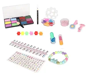Aashiya Trades Kids Makeup Kit for Girls, Kids Play Washable Makeup Set Nail Art Box Girl Gifts for 3/4/5/6/7year