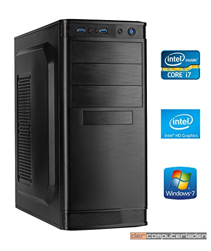 dercomputerladen Office PC System Intel, i7-6700K 4x4,0 GHz, 32GB RAM, 1000GB HDD, Intel HD Grafik 530 -1GB, inkl. Windows 7 (inkl. Installation) Computer Büro Multimedia