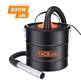 TACKLIFE Aspirateur cendres, 800W Aspiration et 140W Soufflage Puissants avec une Capacité Légère de 18L, Approprié pour Cheminée, Poêle, Fosse à Feu, Collecteur de Poussière et cendres