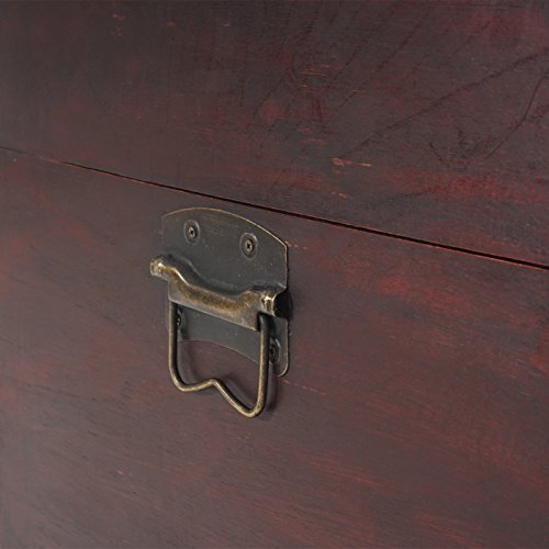 Holztruhe Holzbox Schatztruhe Valence Antikoptik 39x67x38cm ~ eckig - 2