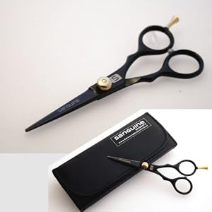 Professional Hair Cutting Scissors with Ultra-Sharp Convex Edge Blades 6 inch - Black, Presentation Case - Image 2