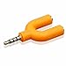 Produktbild Tonsee Kopfhörer Adapter Kit U Shape 3,5 mm Y-Splitter für Audio-Kopfhörer und Mikrofon (orange)