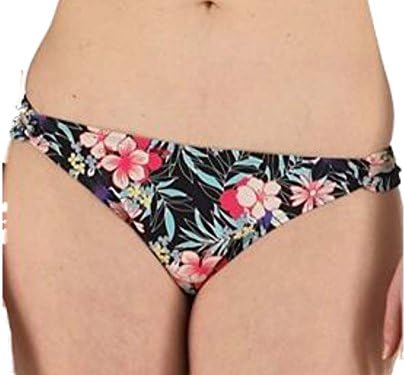 Blue Wahoo Loop Side Bikini Bottoms Briefs Black Floral Print (18)
