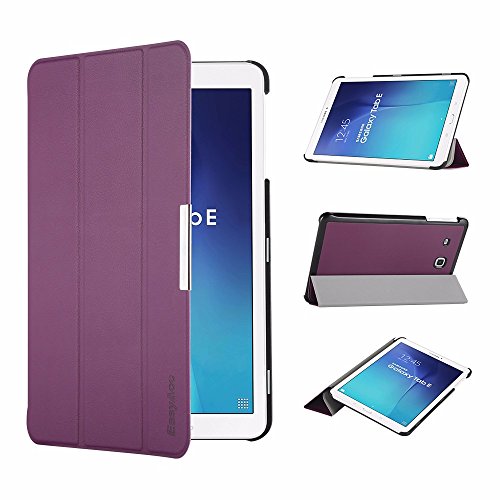 EasyAcc Samsung Galaxy Tab E 9.6 Hülle Schutzhülle T560 Case Hochwertiges PU Leder Etui – mit Standfunktion für Samsung Galaxy Tab E T560/T561 (9,6 Zoll) Tablet-PC (Lila, Kunstleder, Ultra Dünn) - 2
