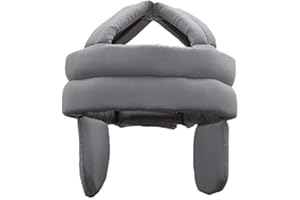 QCHOMEE Casque de Protection pour Personnes Âgées Casque de Sécurité Anti-Chute Chapeau de Protection de Tête Coton Respirant Chapeau Anti-Collision Vieil Homme avec Protection Auditive, Taille Ajustable