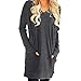 Produktbild MEIbax Damen Casual V-Ausschnitt Langarm Tunika Lang Shirt Tops Bluse Pullover Sweatshirt