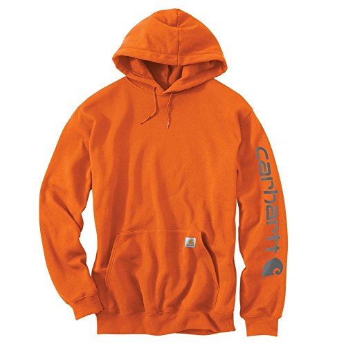 Preisvergleich Produktbild Carhartt Midweight Signature Sleeve Logo Hooded Sweatshirt - Kapuzenpullover (M, orange)