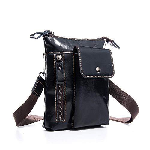 Preisvergleich Produktbild LXIANGP Männer Leder diagonal Schultertasche Männer Multifunktions-Verschleiß Gürtel Handy-Taschen Kleine Tasche kann Gürtel Handytasche Tragen