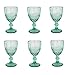 Produktbild Vintage 6 Teile Set Schleife TURKIS König Trinkglas Glas Gläser Weingläser Wasserglas Longdrinkglas