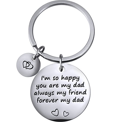 Preisvergleich Produktbild Hestya Schlüsselanhänger Gravierte Geschenke für Papa Vater mit Samt-Tasche, Weihnachten Geburtstag Vatertag Geschenk von der Tochter Sohn Kind