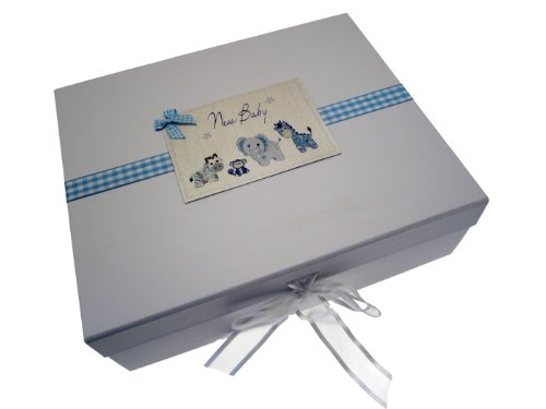 White Cotton Cards New Baby, Large Keepsake Box, Blue Toys