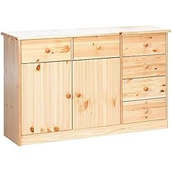 Steens Group Commode Mario 73 x 115 x 35 cm, pin Massif, Bois Naturel Verni
