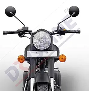 Dhruv Trading Heavy Quality Round Shape Black Mirror compatible with Royal Enfield all model bikes like Classic; Electra; Thunderbird (Pair of 2)