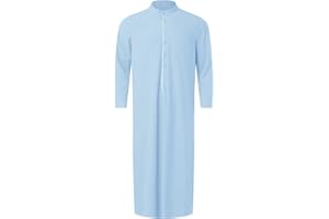 Risaho Herren Kaftan Sommer Islam Muslim Druck Robe Baumwolle Leinen Bunt Arabische Islamische Kleidung Indisch Muslimische Afrika Dubai Kaftan für Männer