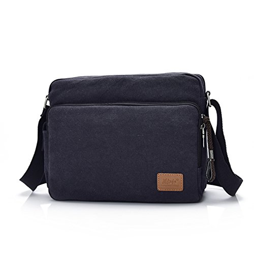 MeCooler Schultertasche Vintage Umhängetasche Herren Kuriertasche Schule Herrentaschen Retro Messenger Bag Canvas Taschen für Tablet Sport Reisetasche Sporttasche Segeltuchtaschen