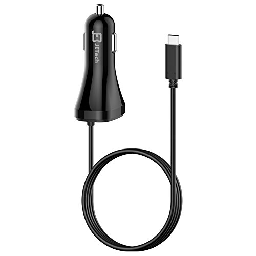JETech Chargeur de Voiture  2-Port Chargeur Allume Cigare avec 5V 3A C  ble USB C  Noir