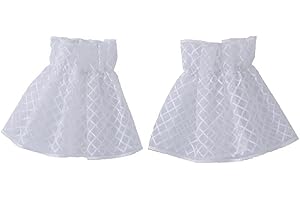 KLOVA Floral Layered Cuff Lace Stretch Jabot Cuffs Lace Wrist Cuff Mesh Sleeves White Lace Jabot Cuffs Costume False Sleeves Wrist Cuffs Floral Layered Lace Cuff