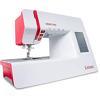 VERITAS 1312 Carmen Machine à Coudre, Plastique/métal, Blanc/Rouge, 44 x 21 x 29 cm