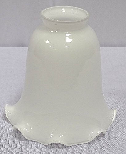 Jugendstil Lampenschirm mit milchig weißem Unterfang, Lampenglas Weiß