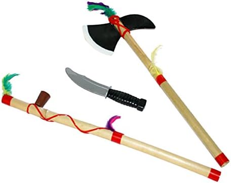Confettery – Toy Weapon Set Native American Indian Costume Costume Axe Peace Pipe Tomahawk Multicolour