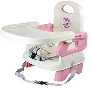 GOCART WITH G LOGO Baby Feeding High Chair with Removal Tray Plastic Booster Seat (Pink)