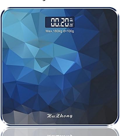 VARANDA 0.4kg——150kg Electronic High Accuracy Digital family Scales with Large LCD Display - BLUE Glass Platform Scale for (Dark blue)