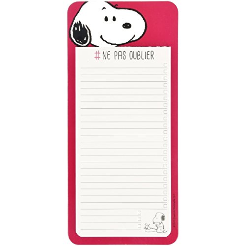 Promobo Memoboard Magnet Kühlschrank Block Note magnetisch 50 Blatt abnehmbar Snoopy rot