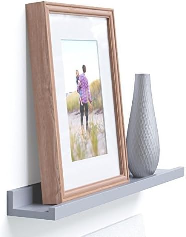 Modern Gray Floating Wood Ledge for Photos, Pictures and Frames 21 5/8