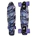 Produktbild su-luoyu Skateboard Mini Cruiser Skateboard Kleine Fischplatte Sternenhimmel Skateboard Kinderroller, Retro Mode Skateboard, Hohe Elastizität Härte Skateboard für Erwachsene Kinder