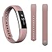 Produktbild kingko® uhrarmband tracker Rosa Luxus Silikon Uhr Ersatzband Bügel für Fitbit Alta Armband